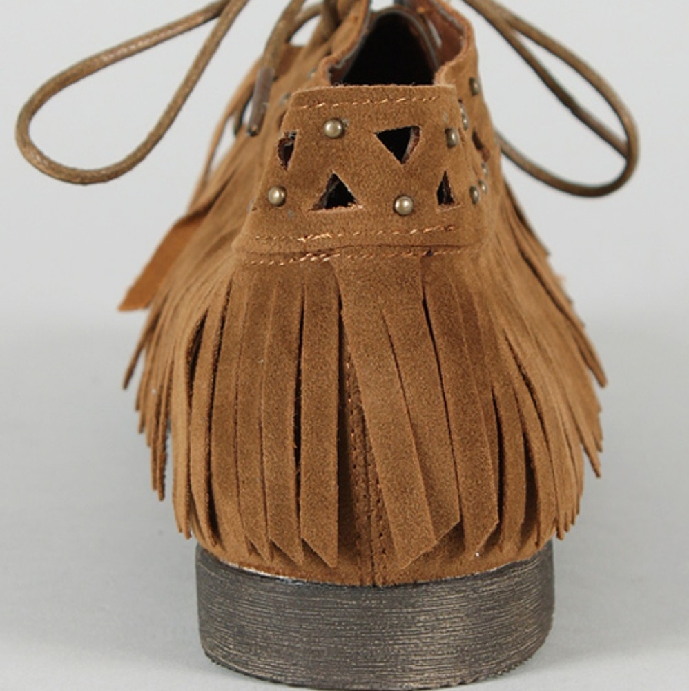 Fringe Lace Up Ankle Bootie - Picture 2 of 2